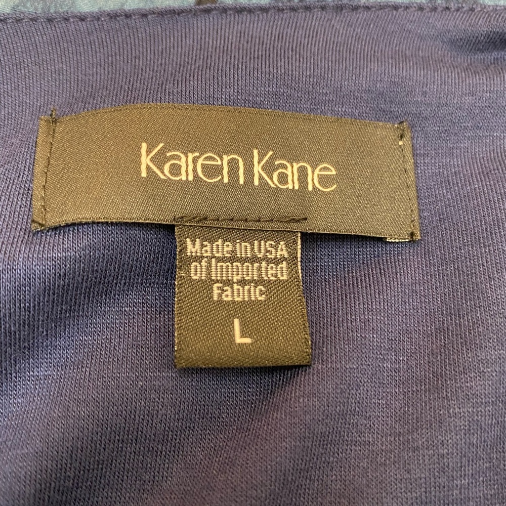 NWT Karen Kane Women's Blue Sand & Sky Lantern Sleeve Top size Large - Picture 9 of 14